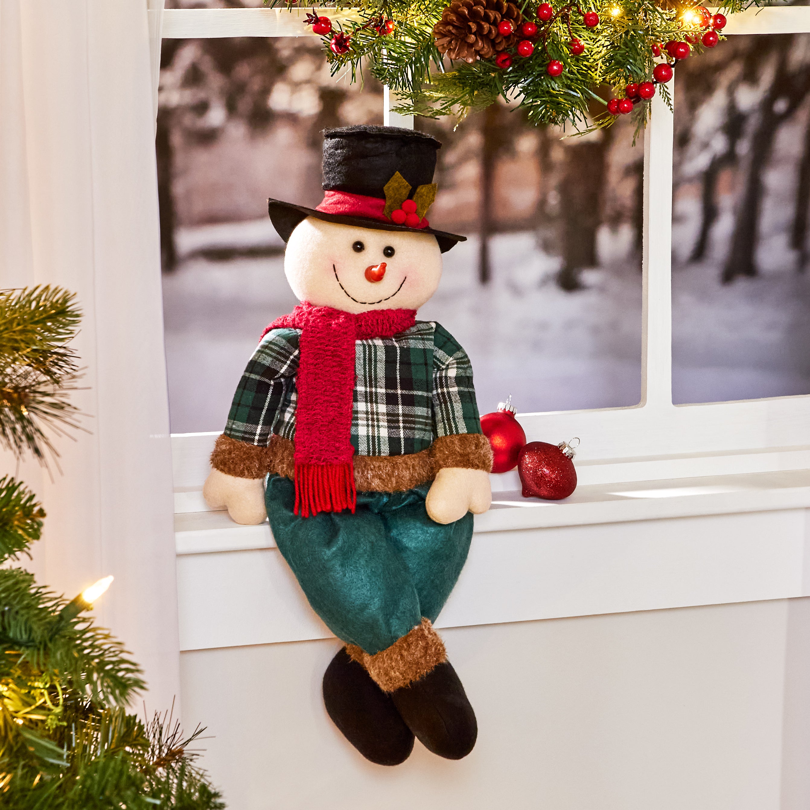20" Poseable Plush Snowman