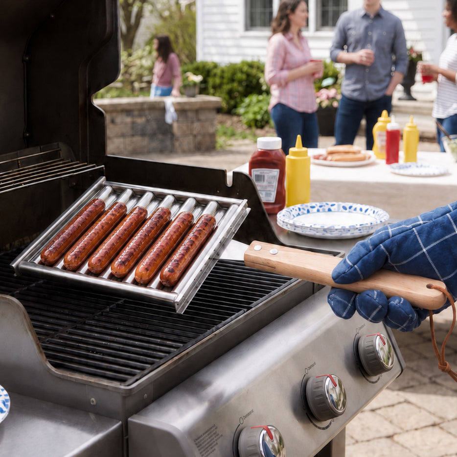 Hot Dog Roller Rack for Grill or BBQ Stainless Steel