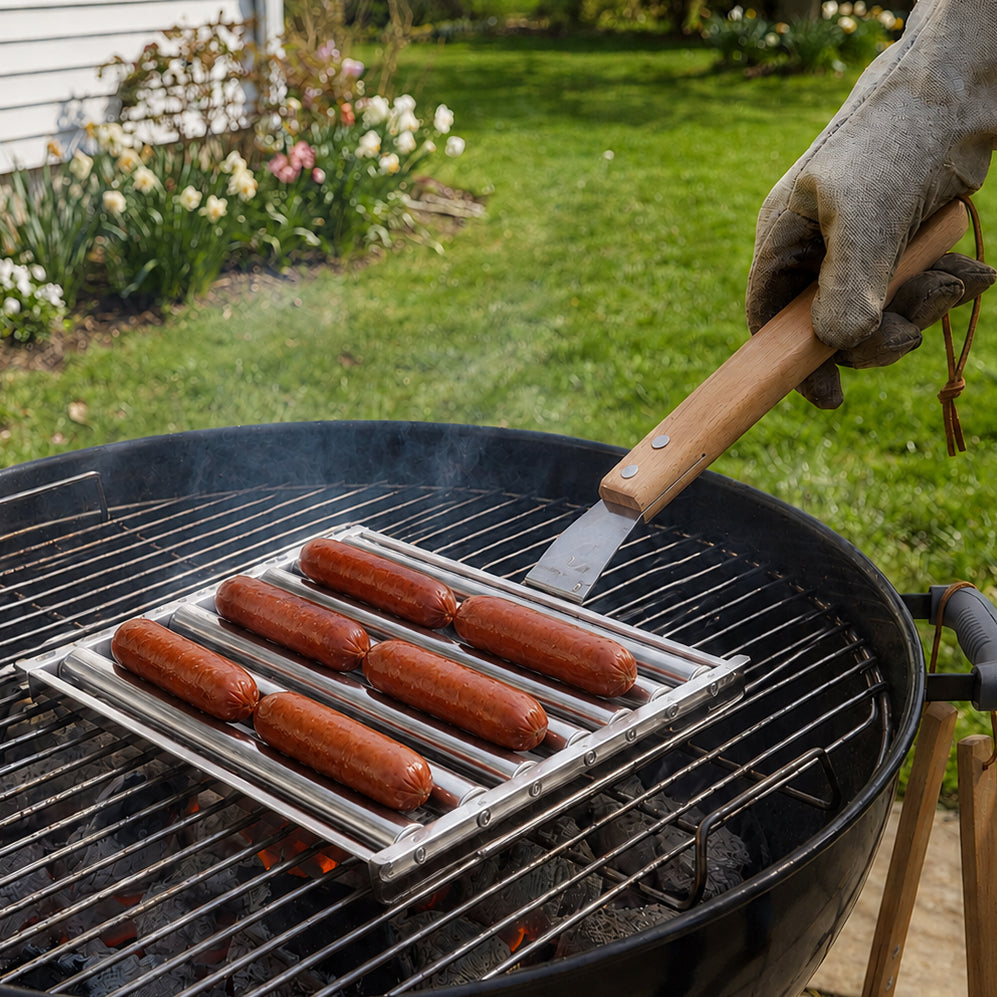 Hot Dog Roller Rack for Grill or BBQ Stainless Steel