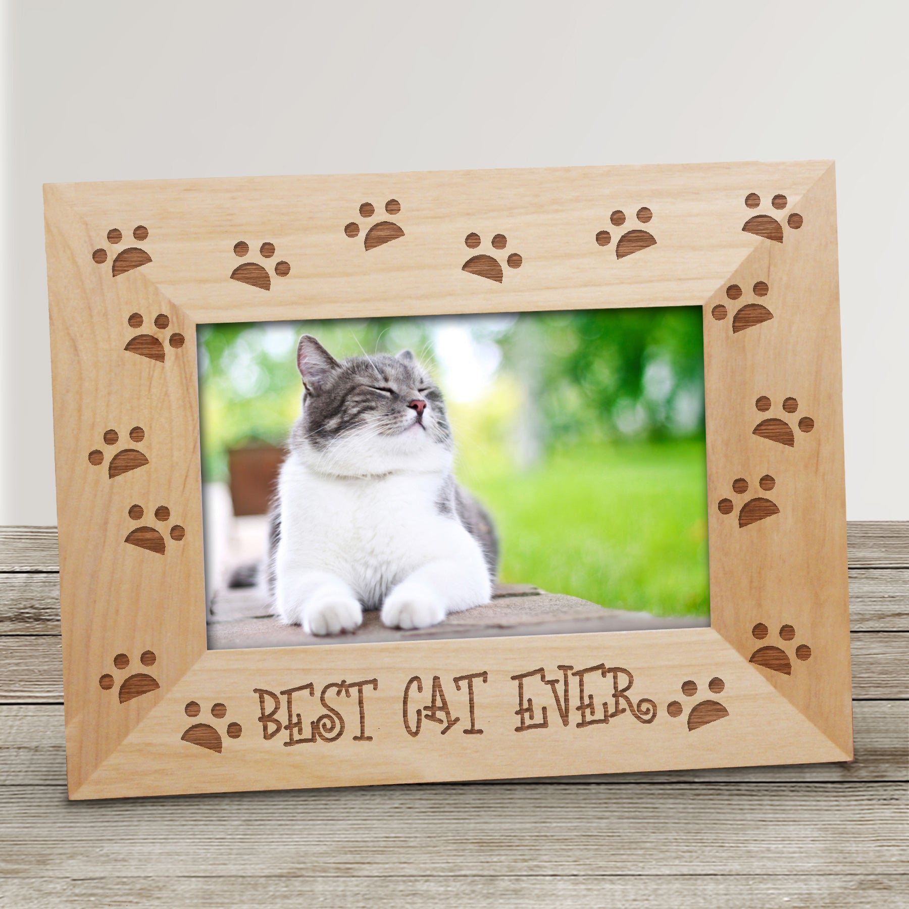 Best Cat Ever Wooden Picture Frame