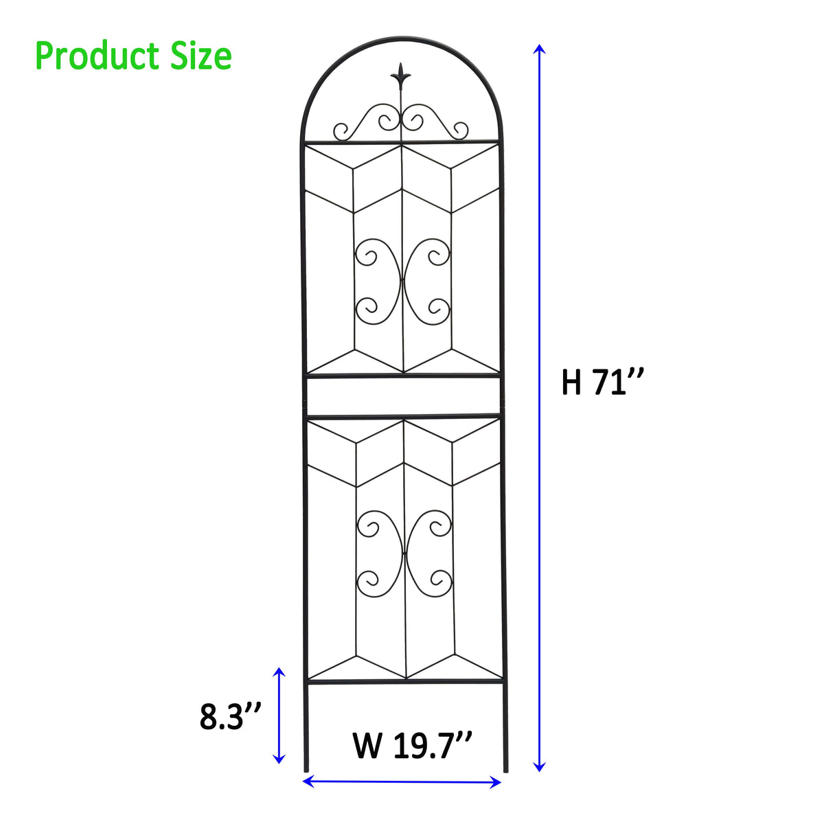 2 Pack Metal Garden Trellis 71" x 19.7" Rustproof Trellis for Climbing Plants Outdoor Flower Support Black - image 3
