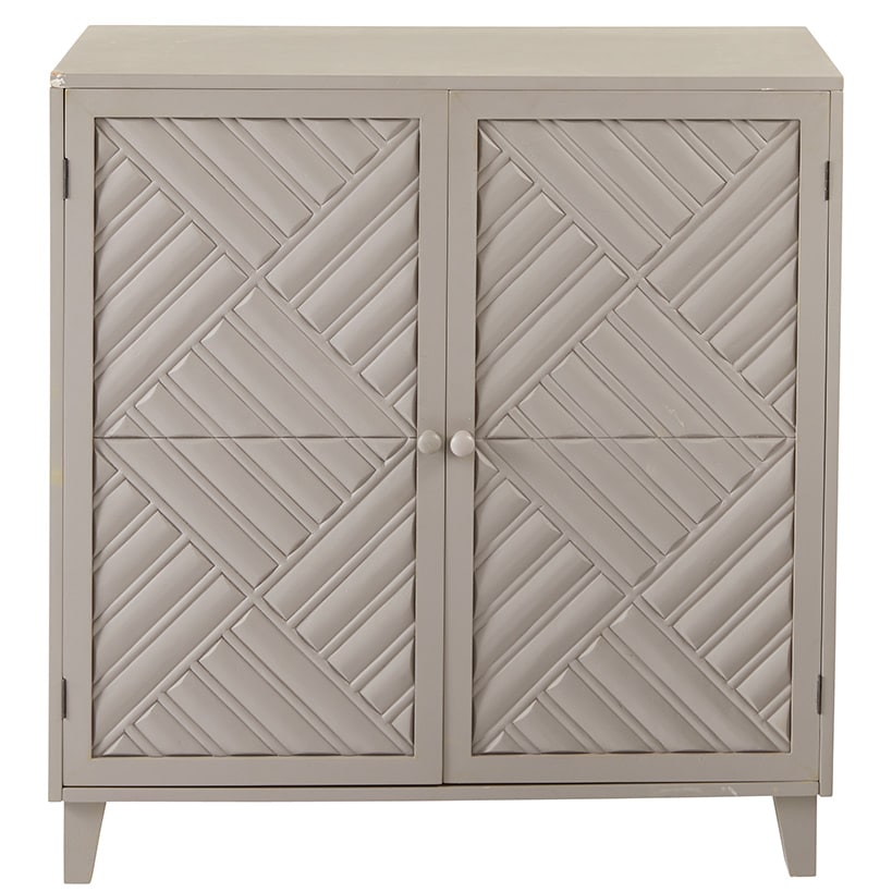 2-Door Cabinet with Chevron Design