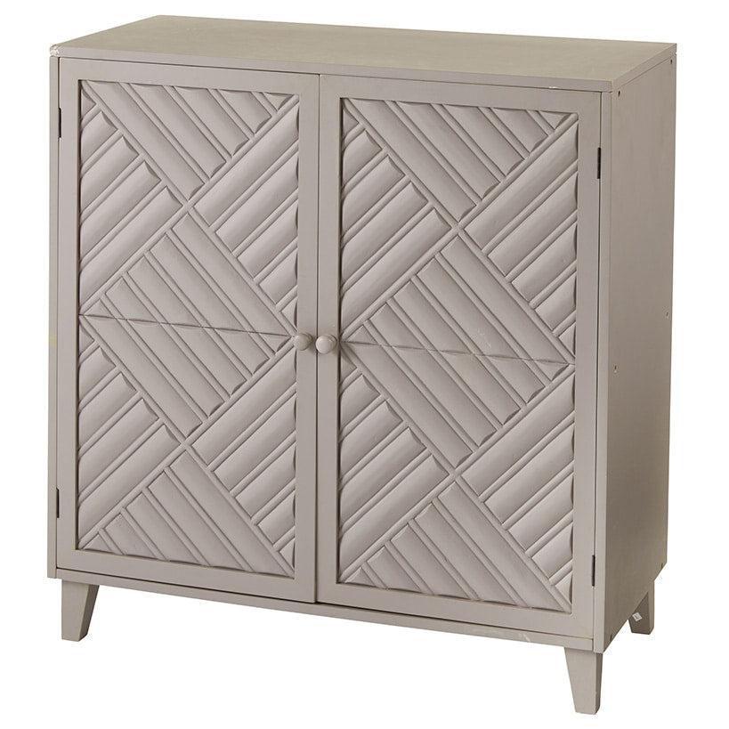 2-Door Cabinet with Chevron Design