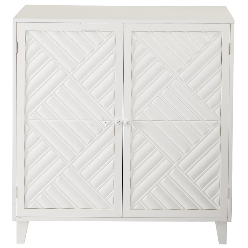 2-Door Cabinet with Chevron Design#select-color_white