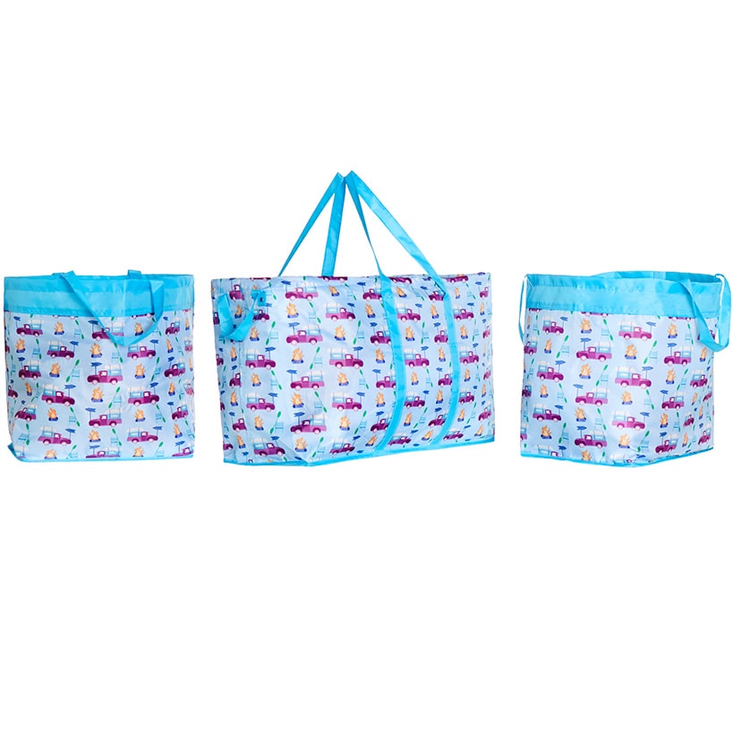 Storage Bin Tote for Home - Americana or Glamping - Set of 3