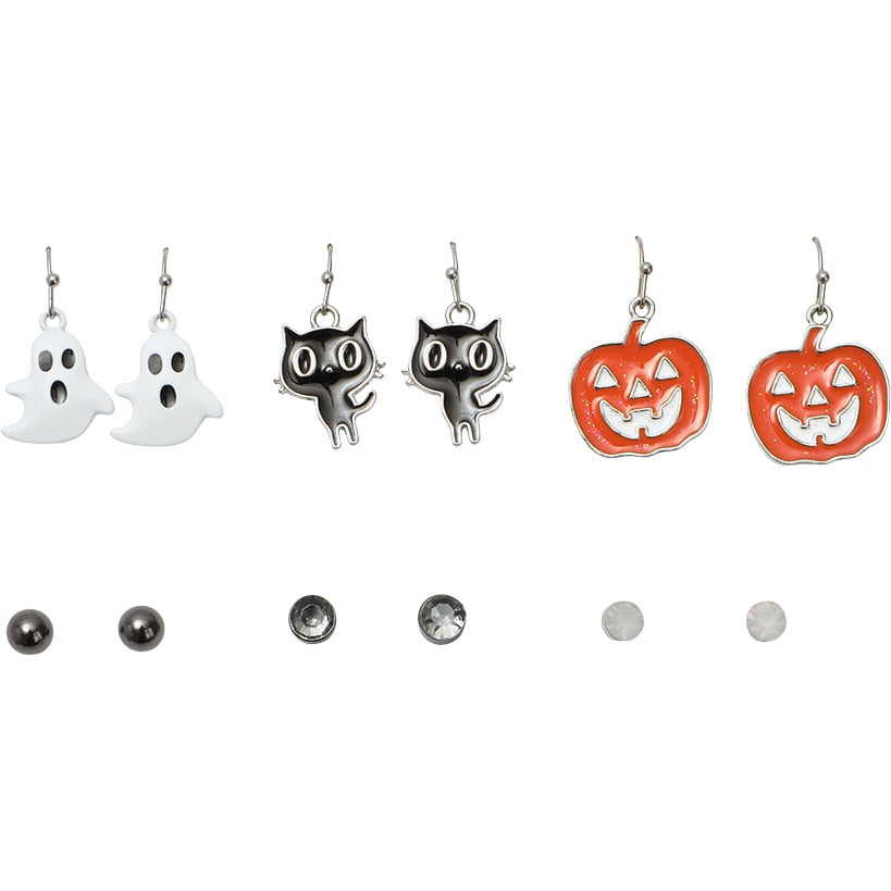 6-Pk Halloween Earrings