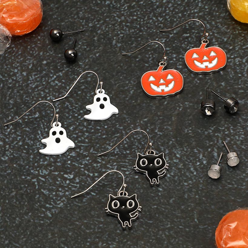 6-Pk Halloween Earrings