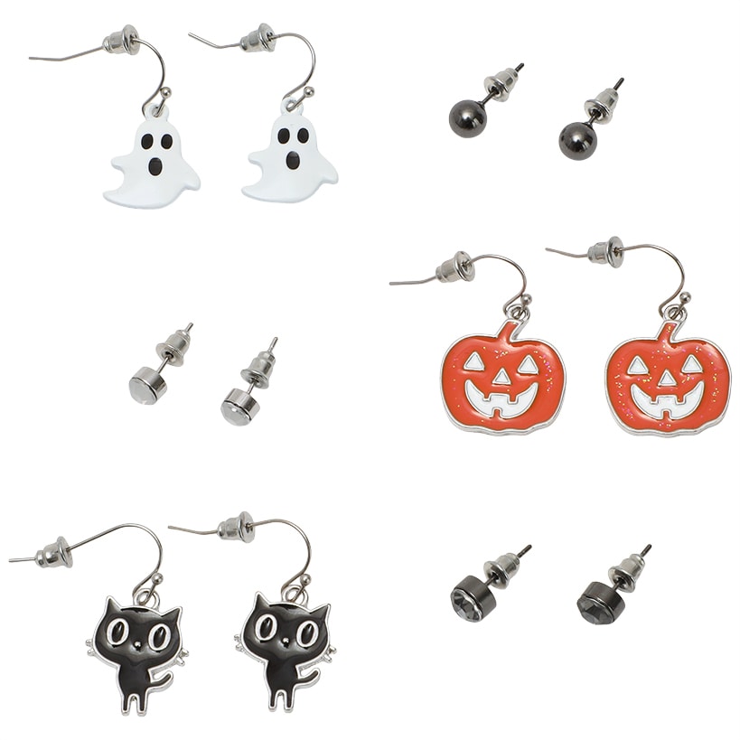 6-Pk Halloween Earrings