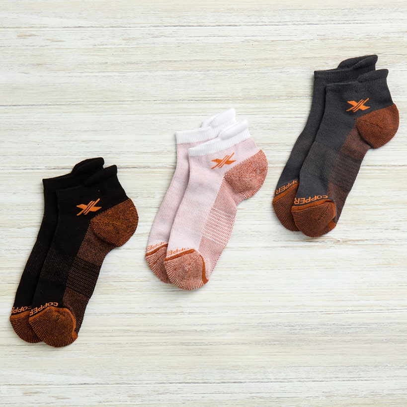 Low-Cut Copper Infused Compression Socks for Men or Women