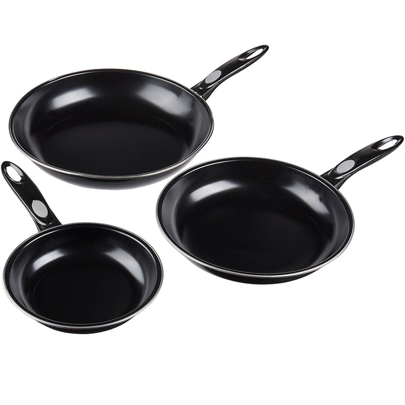 Carbon Steel Nonstick Fry Pans - Set of 3