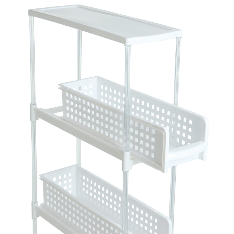 Slide Out Slim Storage Tower for Kitchen - 4 or 5 Tiers