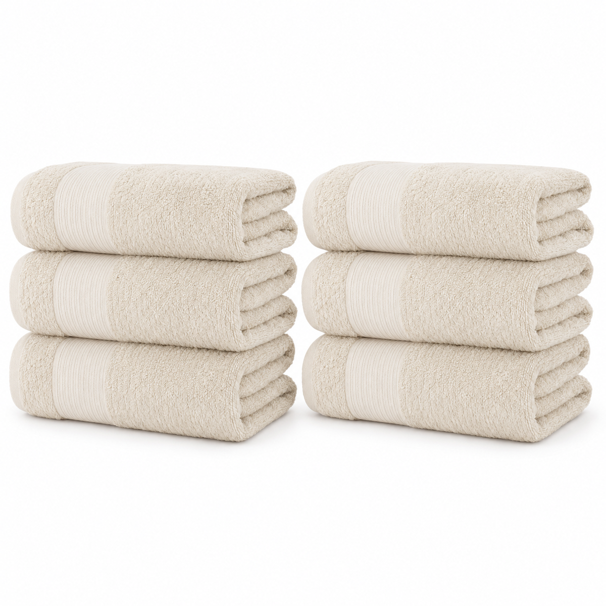 6-Pack 100% Cotton Bath Towel Set – 27 X 52 Inch Soft, Absorbent & Quick-Dry Towels