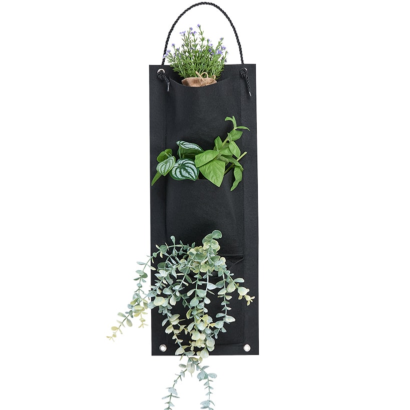 3-Pocket Vertical Hanging Garden Planter Bag