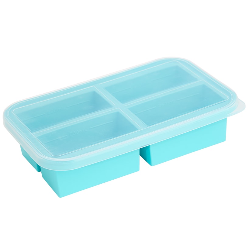 Silicone Food Freezer Tray with Lid - 4 Cups