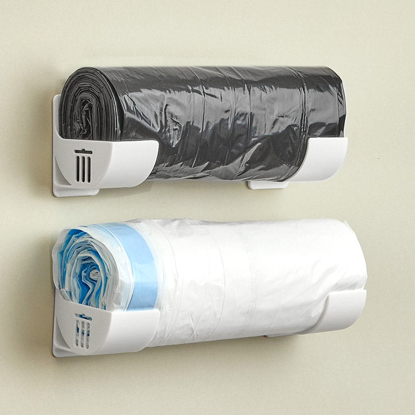 Kitchen Wall-Mounted Trash Bag Holder and Dispenser