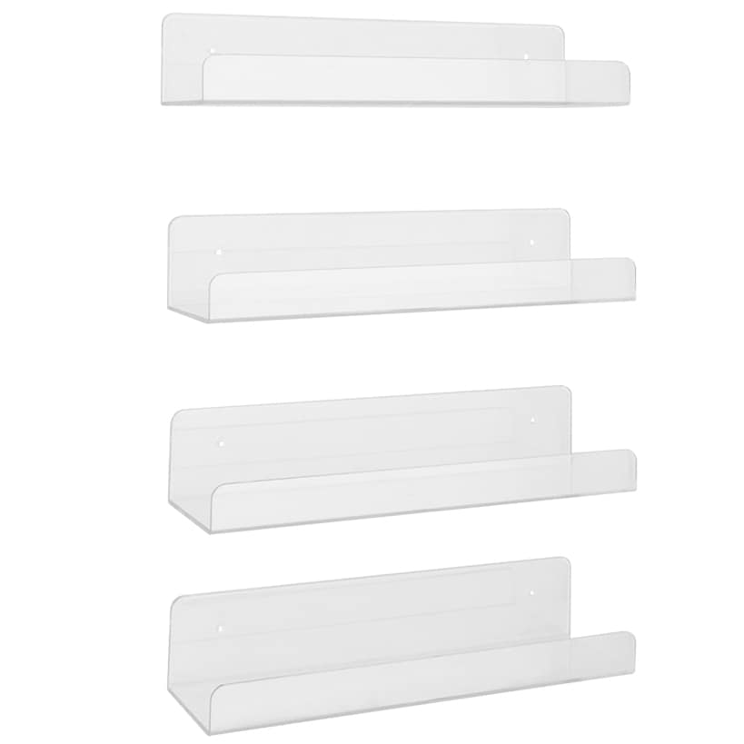 Clear Plastic Storage Shelves - Set of 4