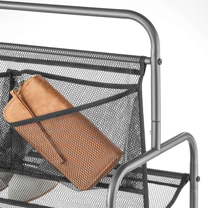 Metal Shoe Storage Rack with Wheels - 4-Tier