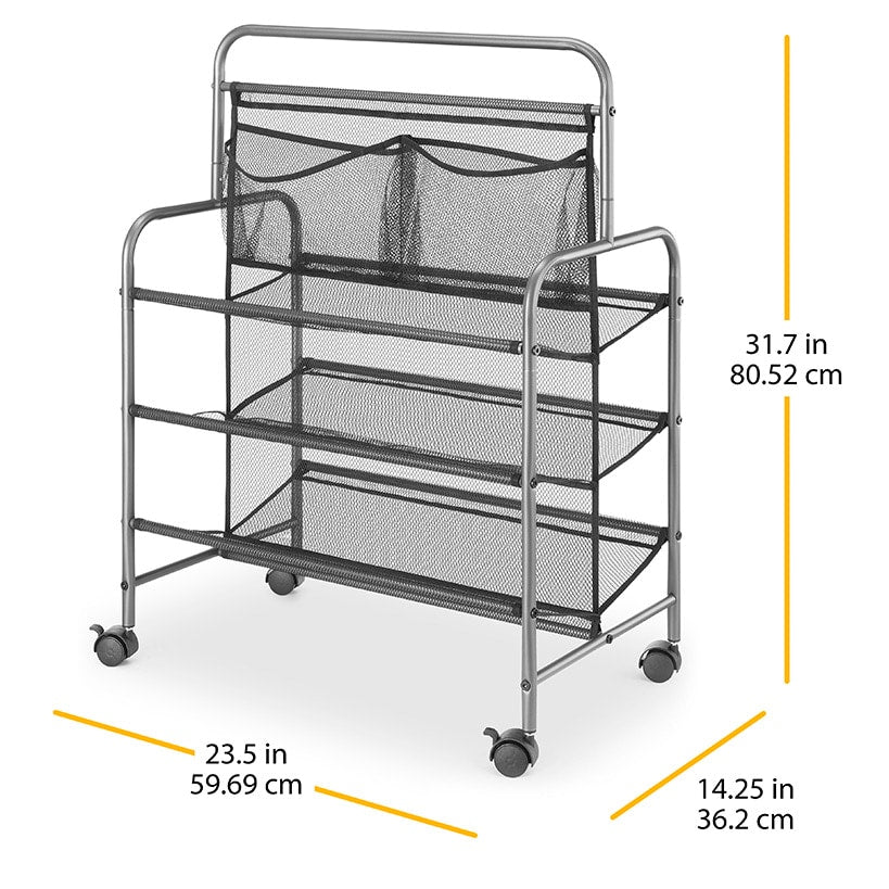 Metal Shoe Storage Rack with Wheels - 4-Tier