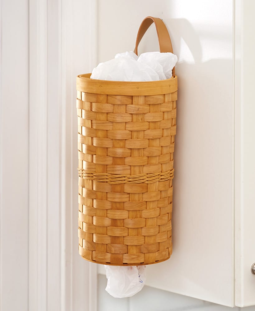 Decorative Grocery Plastic Bag Dispenser - Woven Design
