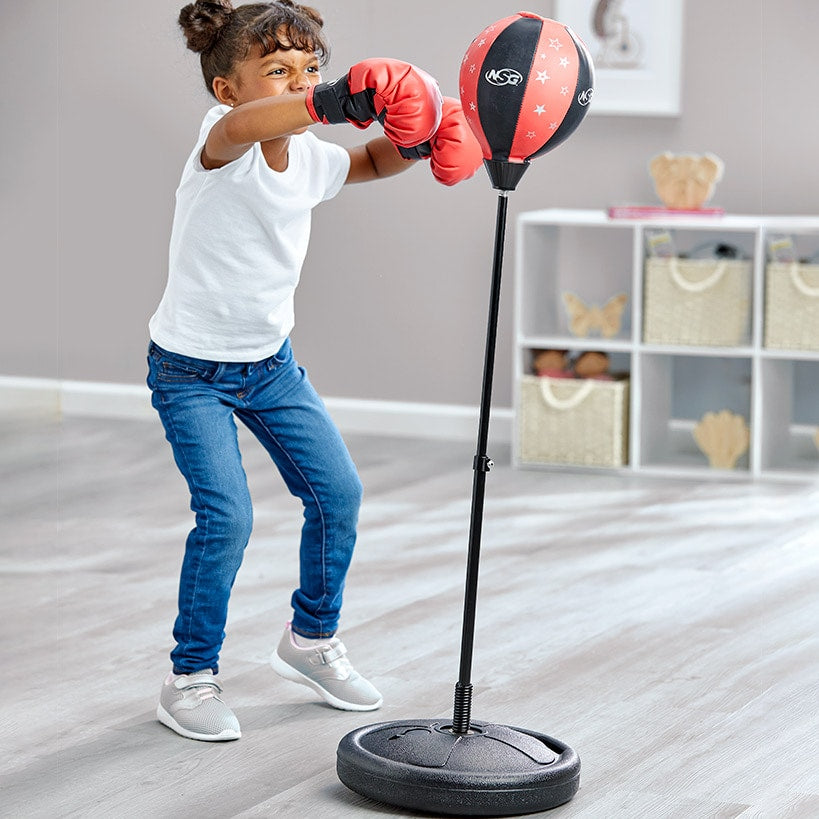 Standing Punching Bag Set for Kids - Adjustable Height and Rebound
