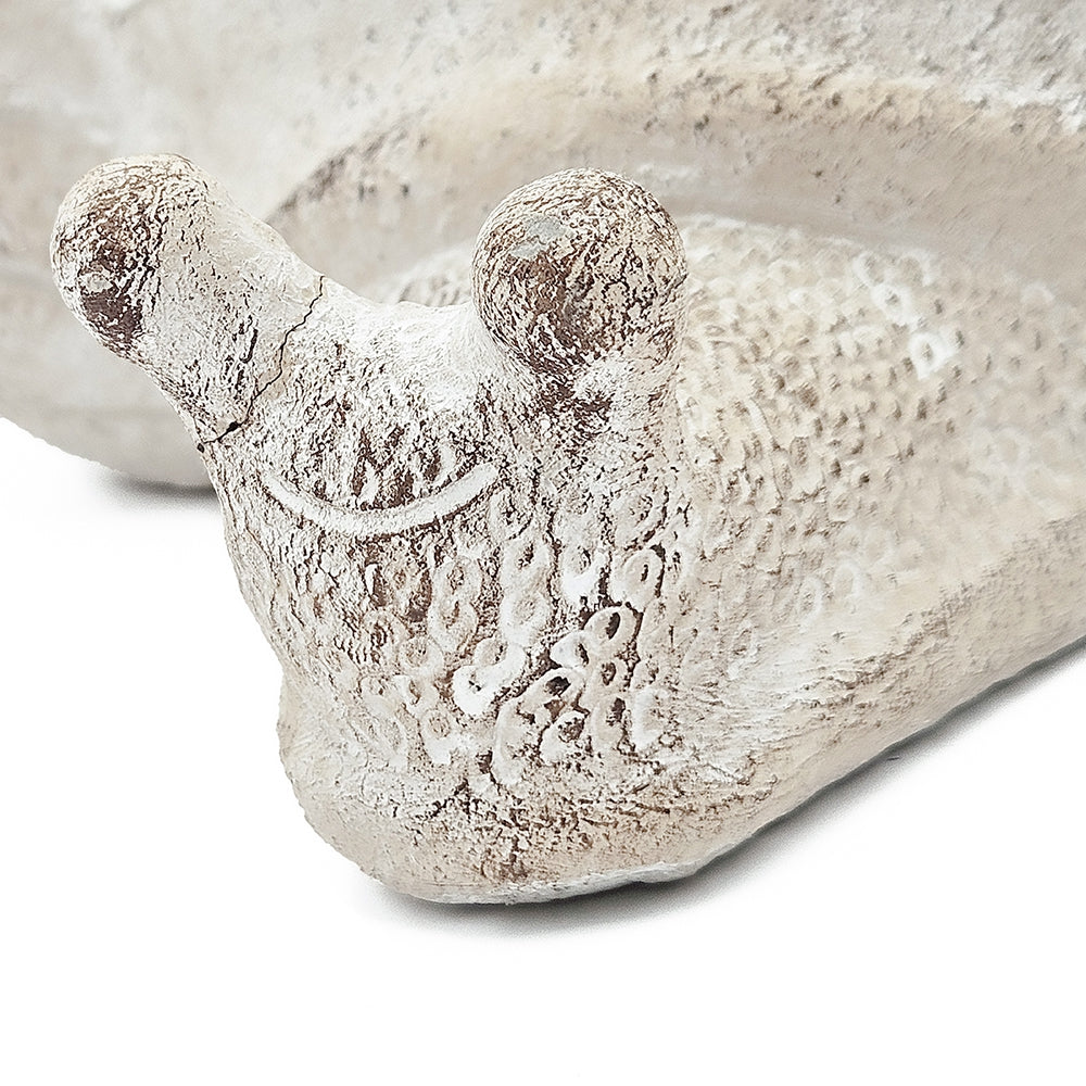 9.5x8.3x6" Decorative Sand and Cement Snail Planter with Textured Beige Finish - image 6