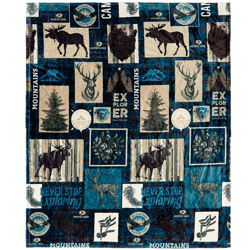 Mossy Oak Never Stop Exploring 50" x 60" Fleece Plush Throw