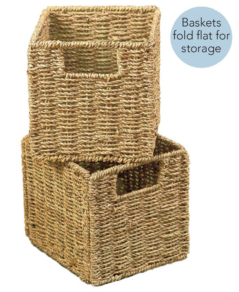 Narrow Storage Tower with 6 Shelves or Set of 2 Wicker Baskets