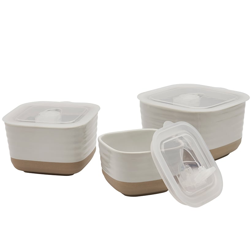 Stoneware Food Storage Container Set - 6-Pc.