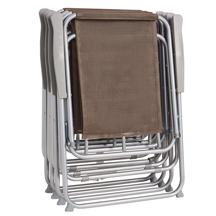 6-Pc. Outdoor Garden Glass Table Furniture Set with Chairs and Umbrella