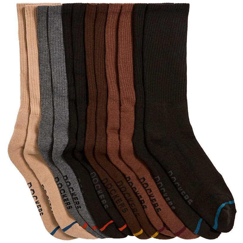 6-Pack Men's Docker's Crew Socks Half Cushion