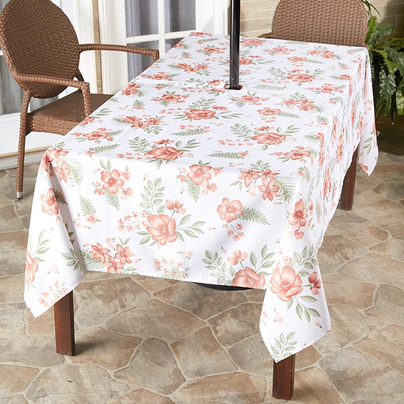 54 outdoor patio table cover with umbrella hole zipper Exclusive Outdoor Patio Tablecloth with Umbrella Hole and Zip: Round or Rectangular