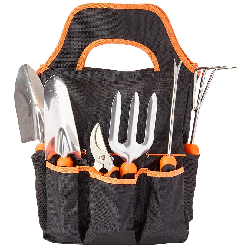 Garden Tool Set With Caddy - 7 Piece Set
