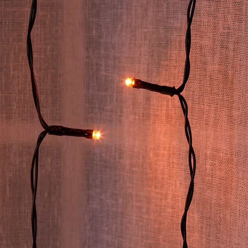 Icicle LED Curtain Lights - 10 Ft#select-lights_orange