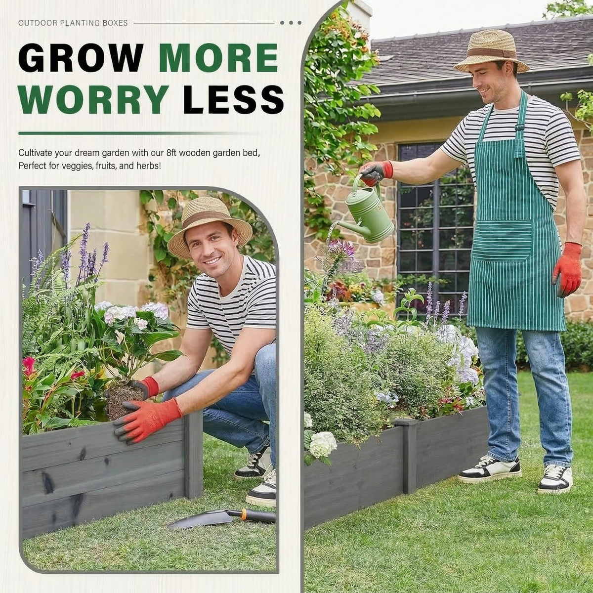 Over Ground Raised Garden Bed 96x28x10'', Large Long Planter Box for Outdoor, Tool-Free Assembly - image 15