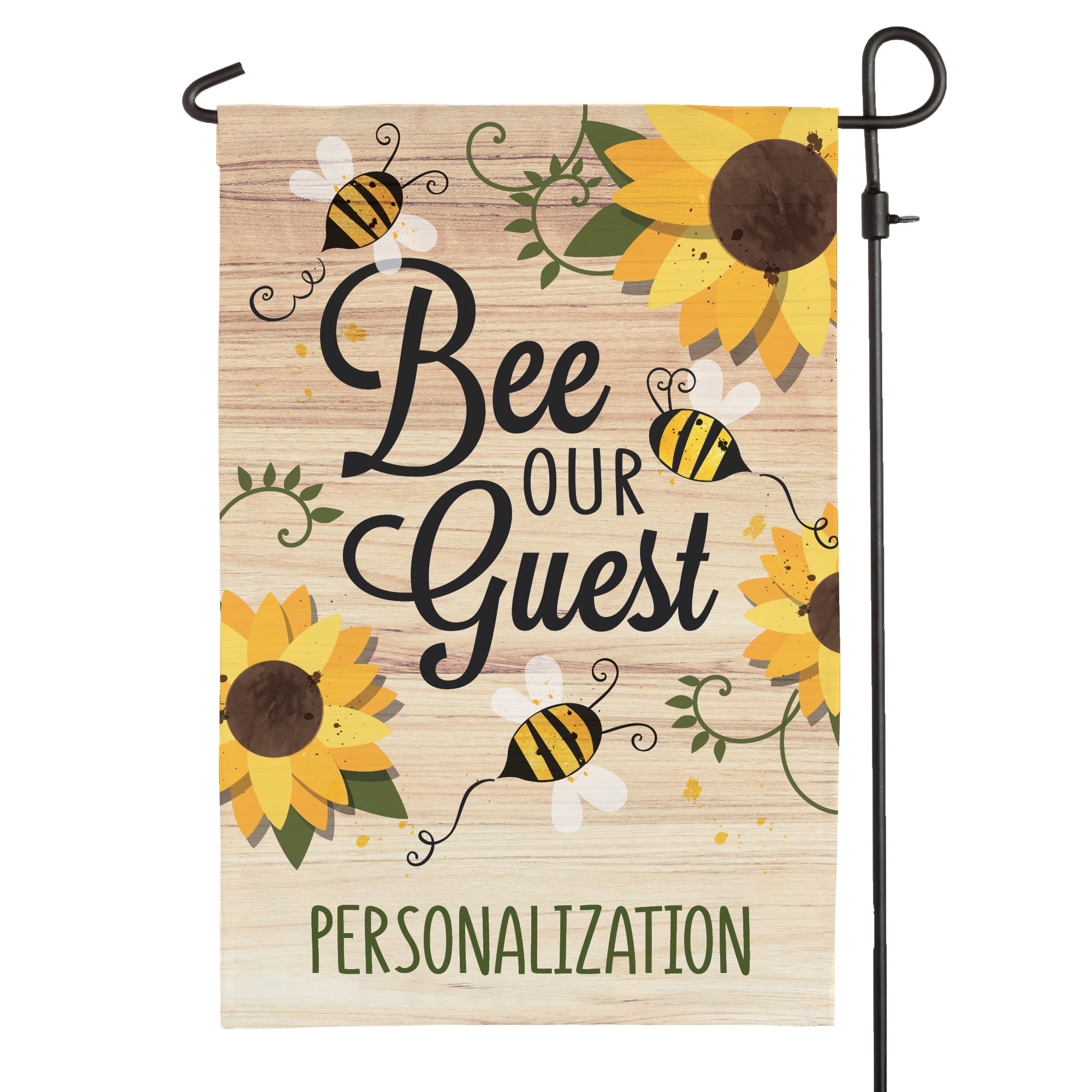 Personalized Bee Our Guest Garden Flag
