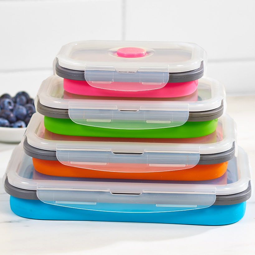Collapsible Locking Lid Food Storage 8 Pc.