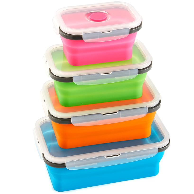 Collapsible Locking Lid Food Storage 8 Pc.