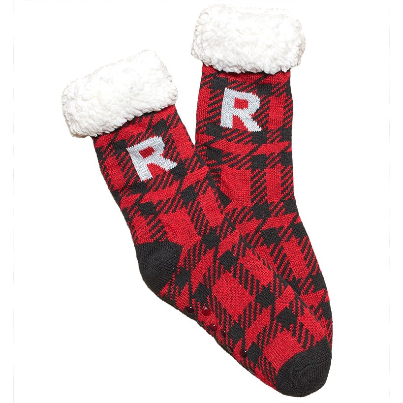 Plush-Lined Monogram Slipper Socks