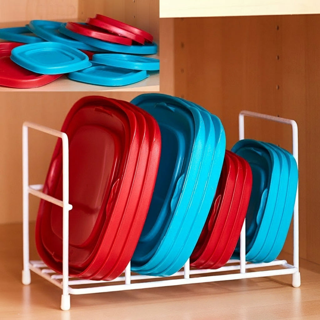 Kitchen Cabinet Food Container Lids Organizer