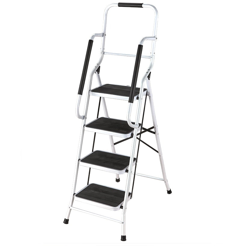 3 or 4 Step Folding Ladder with Handrails or Ladder Tool Caddy