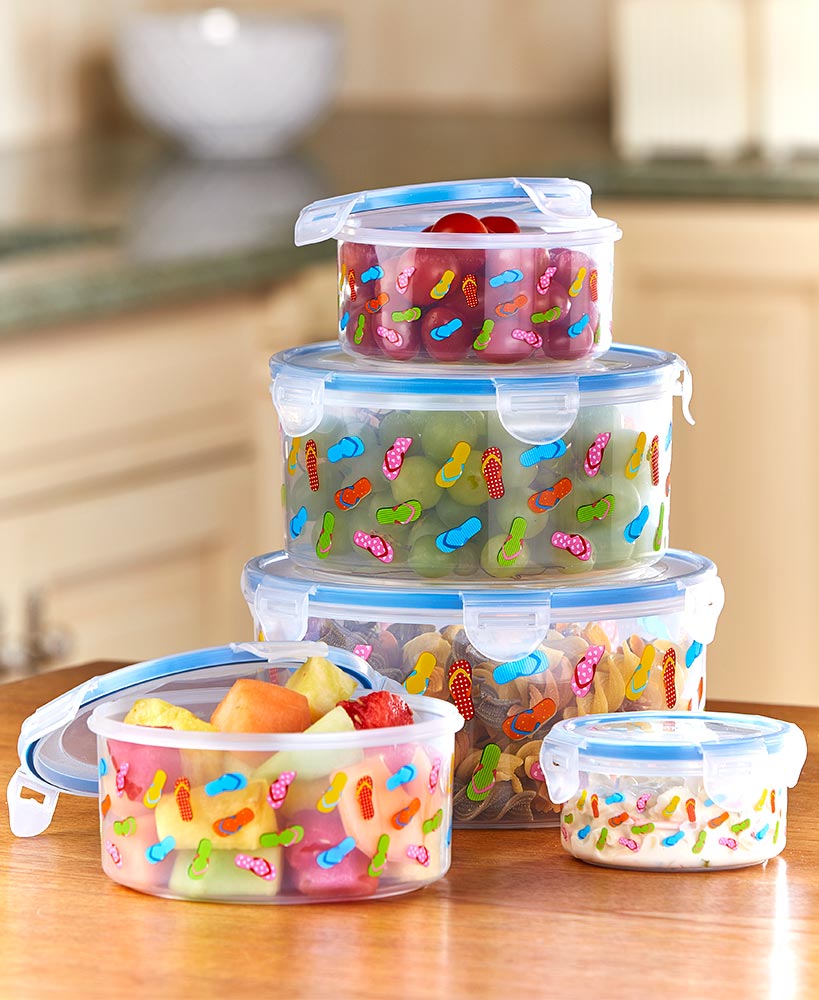 10-Pc. Printed Storage Containers