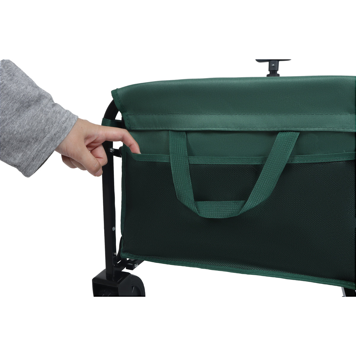 Expandable Dual-Layer Utility Wagon with 100% Extra Space - Grocery Cart for Camping, Shopping, Sports, Gardening, Fishing, Supports 225lbs, Green - image 18