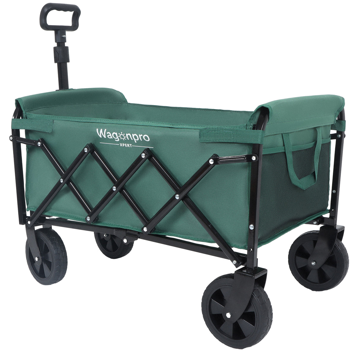 Expandable Dual-Layer Utility Wagon with 100% Extra Space - Grocery Cart for Camping, Shopping, Sports, Gardening, Fishing, Supports 225lbs, Green - image 6