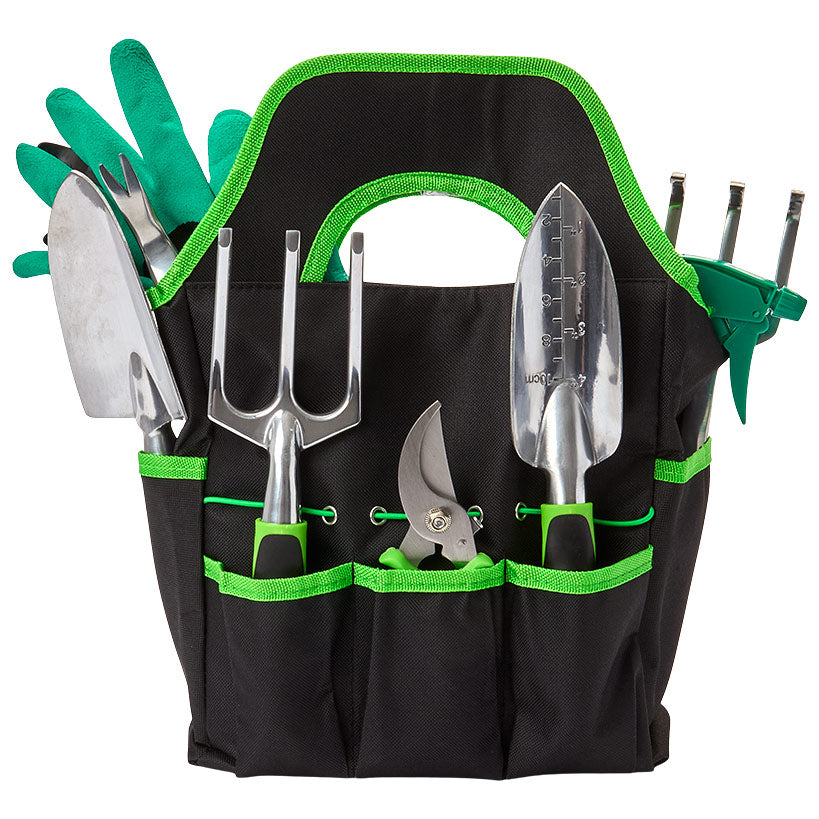 Garden Tool Set With Caddy - 9 Piece Set
