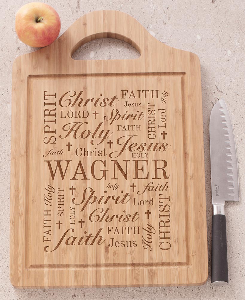 Personalized Spiritual Word Art Cutting Board