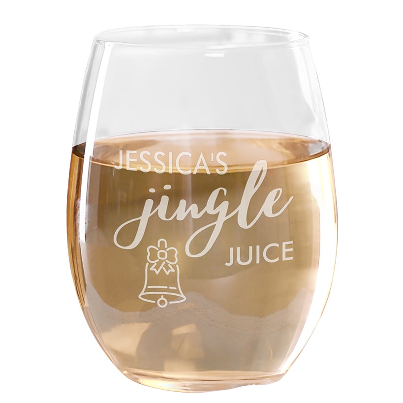 Personalized Christmas Themed Wine Glasses