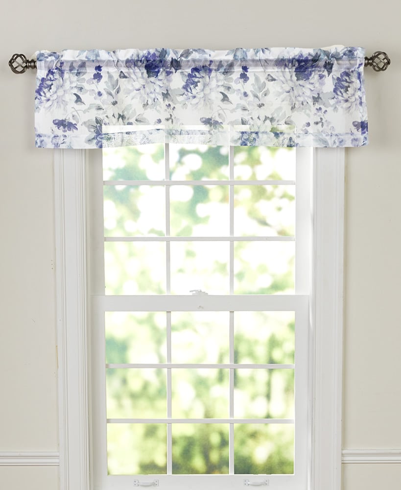Floral Sheer Watercolor Valance