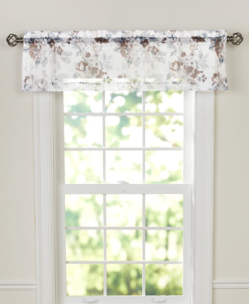 Floral Sheer Watercolor Valance