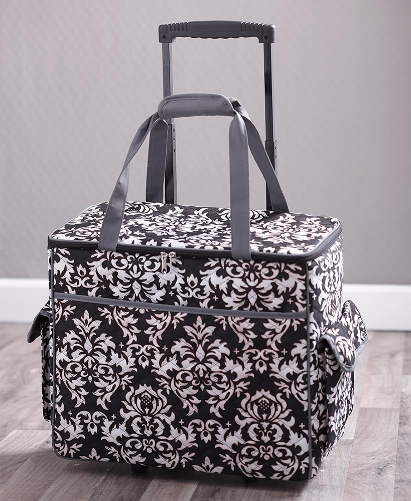 Rolling Sewing Machine Storage and Transport Tote#select-color_black-damask