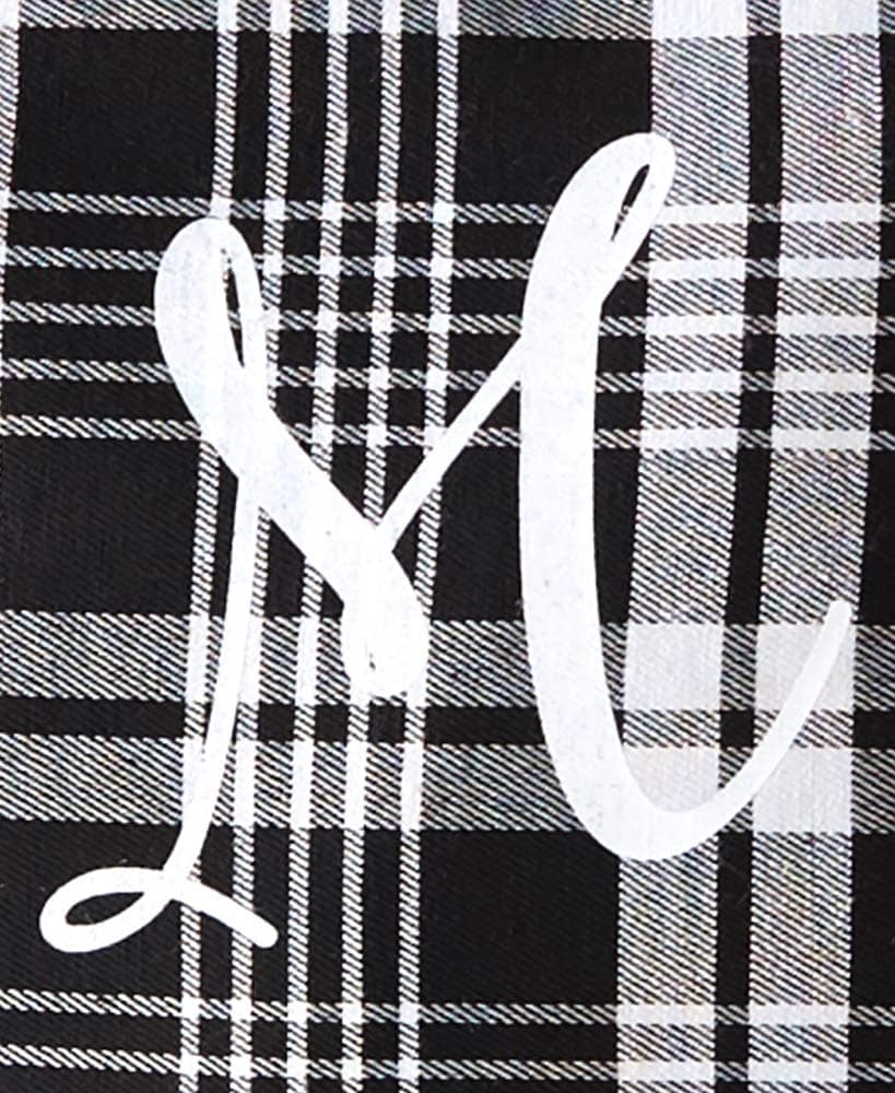 Monogram Plaid Tote Bag with Pockets